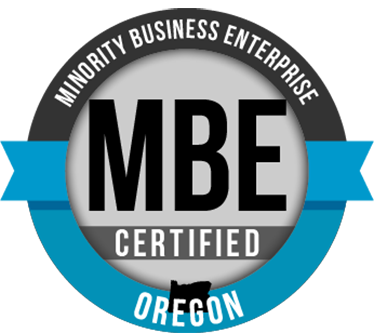 Oregon COBID Minority Business Enterprise (MBE) Certified badge